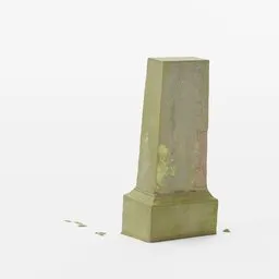 Detailed 3D scanned gravestone model with realistic textures for Blender rendering.
