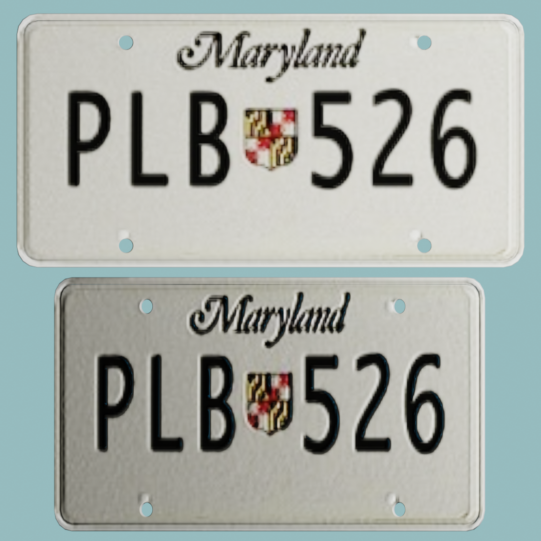 Maryland Licence plate PL | FREE 3D Vehicle Parts models | BlenderKit