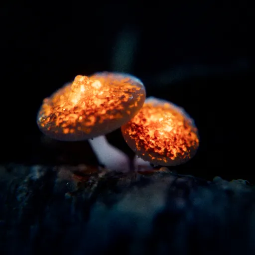 Bioluminescent Glowing Fantasy Mushrooms