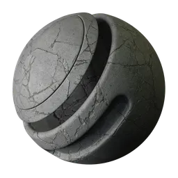 High-resolution PBR texture of weathered, aged concrete with visible cracks and detailed surface perfect for 3D modeling.