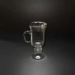 High-quality Blender 3D Irish coffee glass cup, ideal for photorealistic renderings in interior settings.