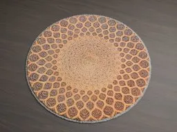 Round detailed Persian rug 3D model with intricate pattern optimized for Blender rendering.