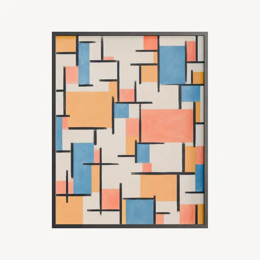 Abstract Painting De Stijl-Inspired