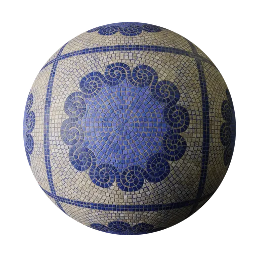 Decorative blue pavement