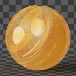 Pure glass with amber emission