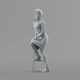 Lowpoly Female Sitting