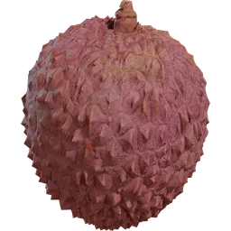 Highly detailed Blender 3D model of a lychee fruit with textured skin.