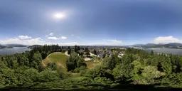 City Hilltop Sunny Cloudy Day