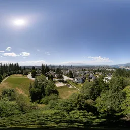 City Hilltop Sunny Cloudy Day