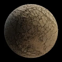 Highly detailed 8K photogrammetry texture of damaged asphalt with cracks and gravel for realistic 3D renders.