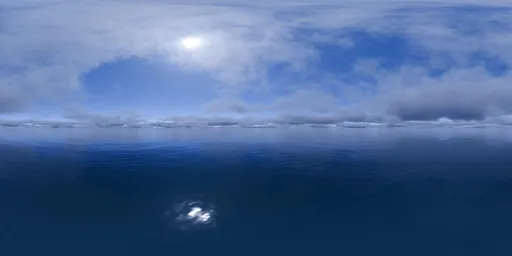 Overhead Sun Sea Clouds