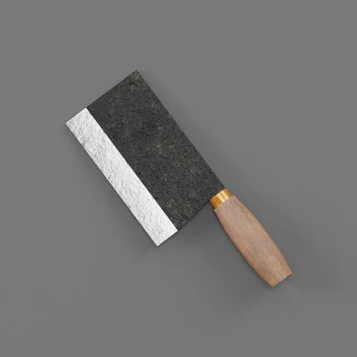 High-detail vintage kitchen knife 3D model with textured grip, designed for Blender rendering.