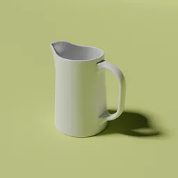Minimalist porcelain jug 3D model, Blender-rendered, with a sleek design for modern interiors, ideal for digital art and animation.