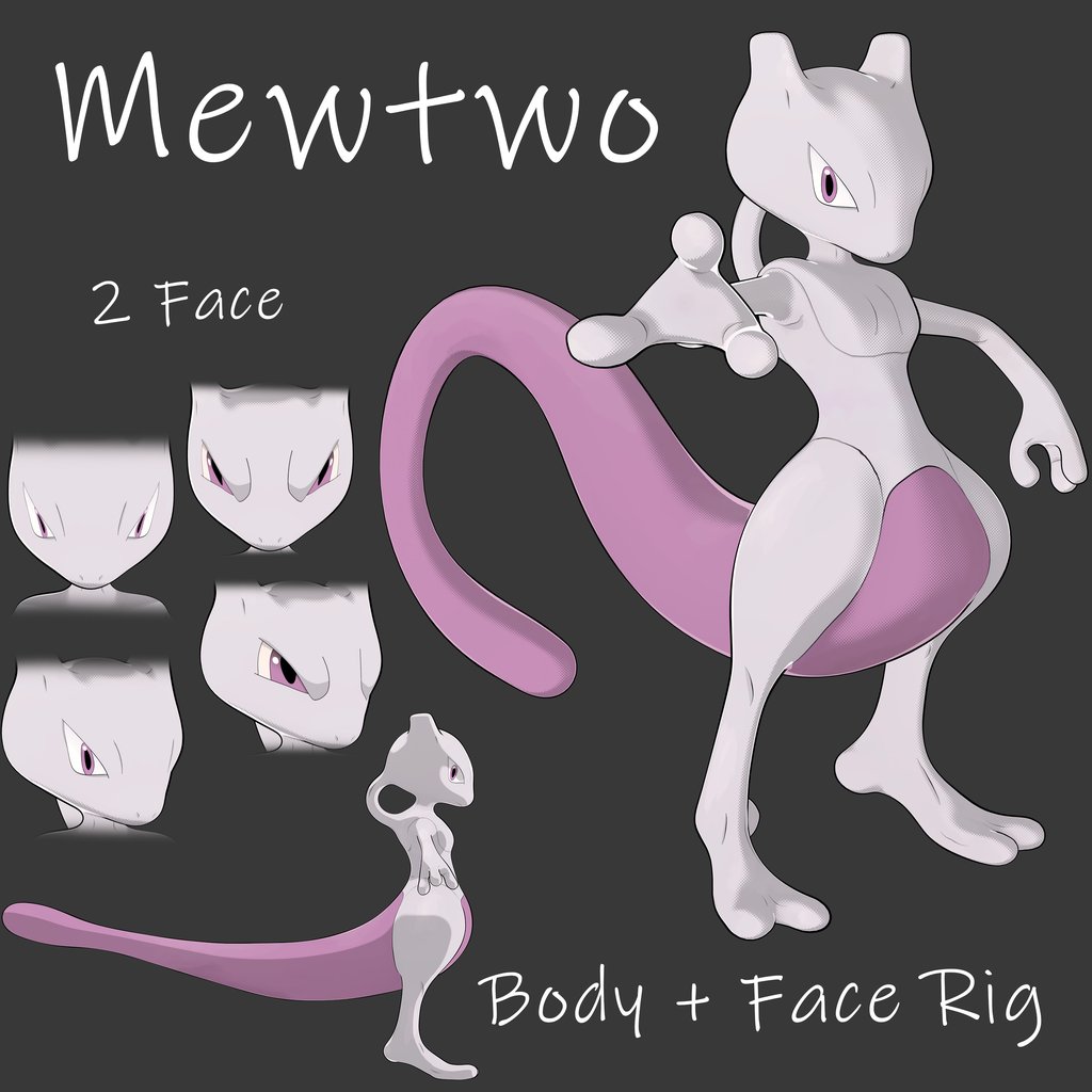 Mewtwo | FREE Monsters & Creatures models | Blendkit