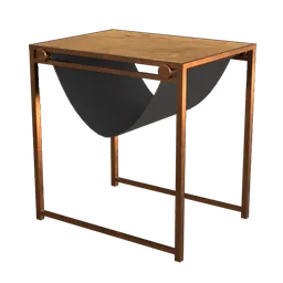 Modern luxury metal table 3D model with realistic textures for Blender, ideal for virtual interior design.