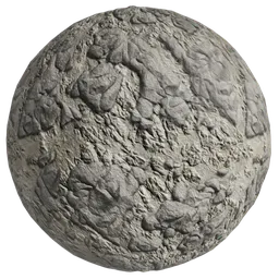 4K PBR ground material preview with a realistic, seamless greyscale tundra texture for Blender 3D.
