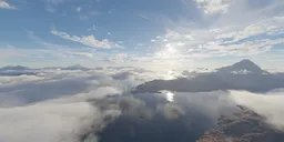 Aerial 360 over Clouds and Mountains