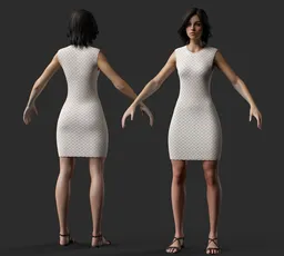 Female Summer Knit Mini Dress