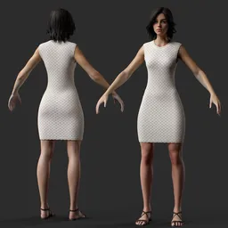 Female Summer Knit Mini Dress