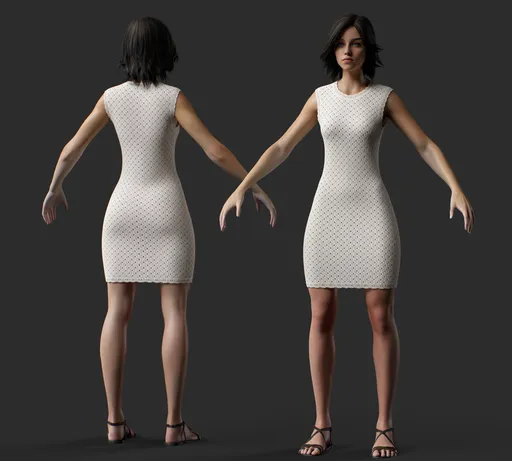 Female Summer Knit Mini Dress