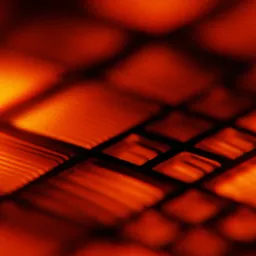Glowing Amber Glass Tiles Grid Abstract