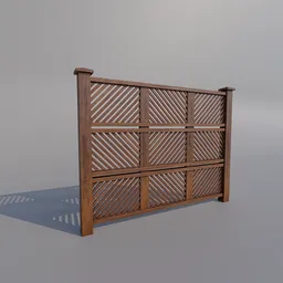 "Modular wooden fence 3D model for Blender 3D software. This 2 meter long fence features a classic French provincial design inspired by Rezső Bálint. Check out other fence designs by the same user and rate if you like it."