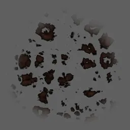 3D sculpting brush for creating rust textures on models, compatible with Blender.
