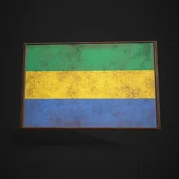 Gabon Flag Picture Frame