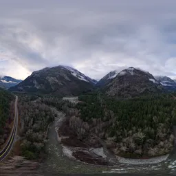 Mountain Valley Landscape Cloudy