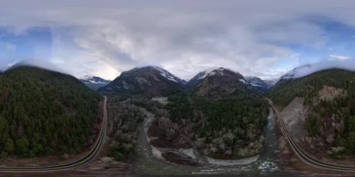 Mountain Valley Landscape Cloudy