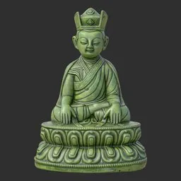 Tibetan Karmapa Lama Statue Jade