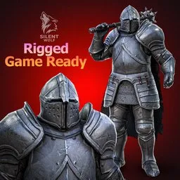 Medieval knight Rigged Animated