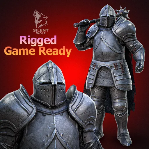 Medieval knight Rigged Animated