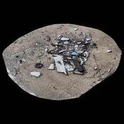 Scan Small rock broken road