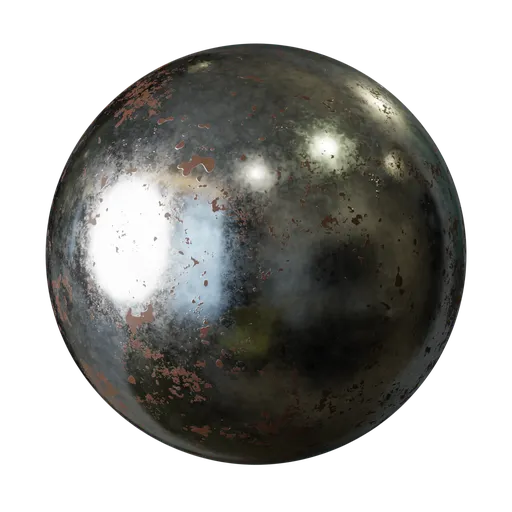Steel with procedural rust spots