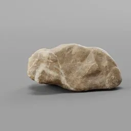 Photorealistic 3D scanned boulder for Blender, with high-detail textures, ideal for virtual landscaping and game assets.