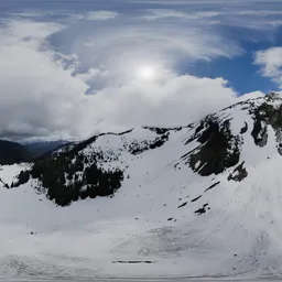 Snow Mountain Landscape Cloudy