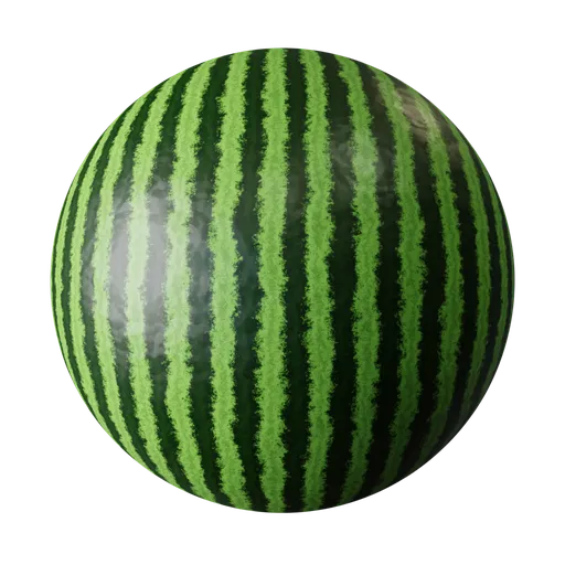Realistic PBR Watermelon Texture for 3D Rendering in Blender.