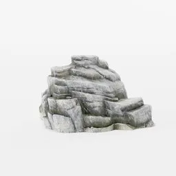 "Low-poly hand-modeled rock formation with layered stone, perfect for Blender 3D landscaping projects. Inspired by the works of Wang Jian and part of the Petra Cortright collection. Includes mossy texture, mountainous terrain, and trending on Artforum."