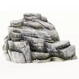 Detailed low-poly rock formation 3D model suitable for Blender landscapes.