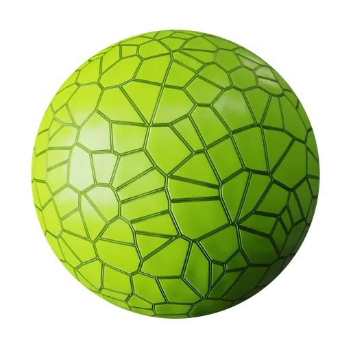Stylized Lime Green Voronoi Tiles