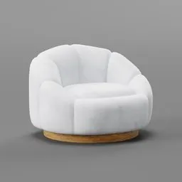 Pumpkin white swivel chair