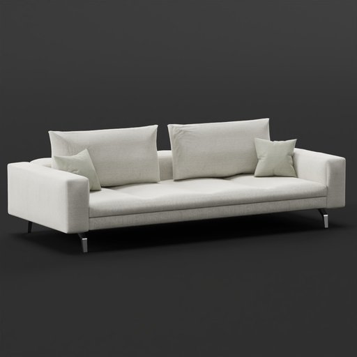 BlenderKit model Zanotta Bruce couch with cushions in