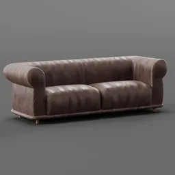 Old ruined leather sofa