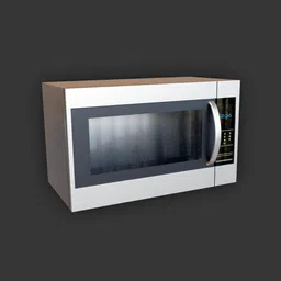 Detailed 3D model of a modern microwave oven, compatible with Blender, perfect for kitchen renderings.