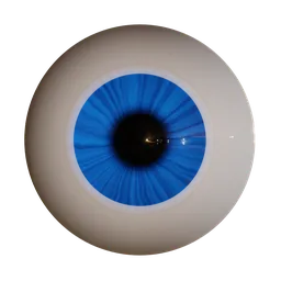 "Procedurally generated stylized cartoon eye in blue with black background rendered on Unreal 3D. Inspired by artists Jeffrey Smith and Ed Emshwiller, this Blender 3D model features a spherical HDRI map for optimal visual impact."