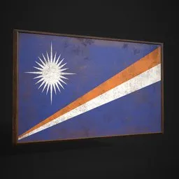 Marshall Islands Flag Picture Frame