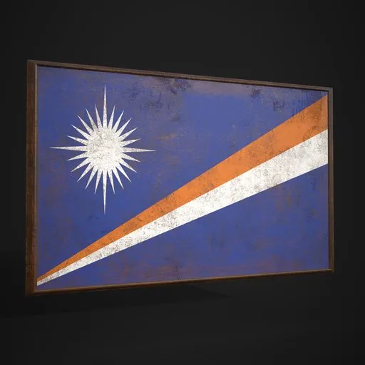 Marshall Islands Flag Picture Frame