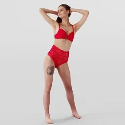 Woman in Red Lingerie