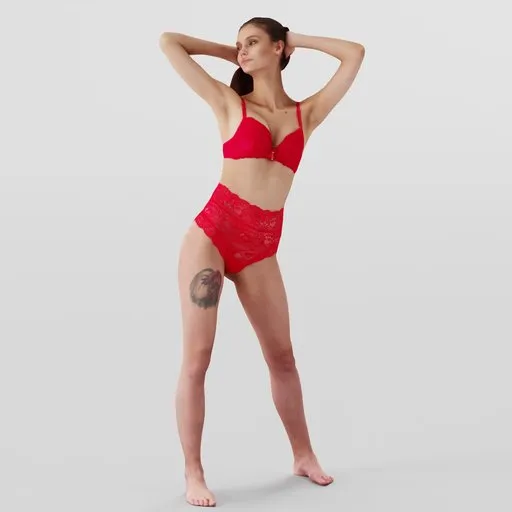 Woman in Red Lingerie